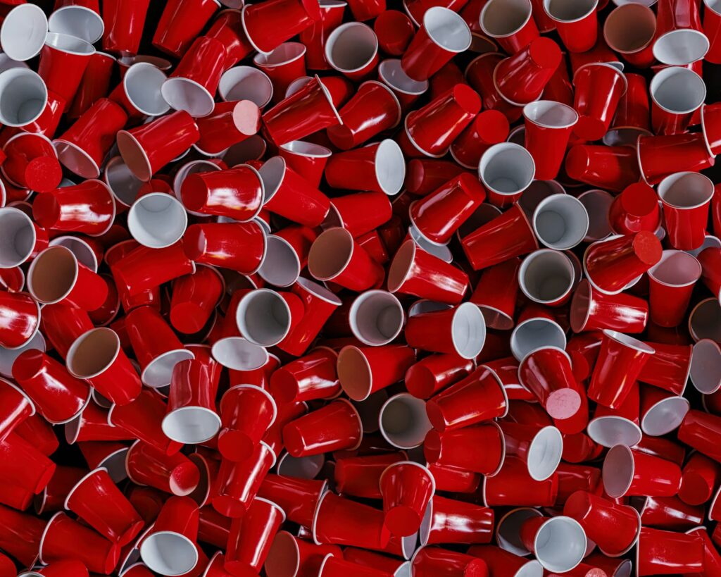 A Stack of Red Party Cups