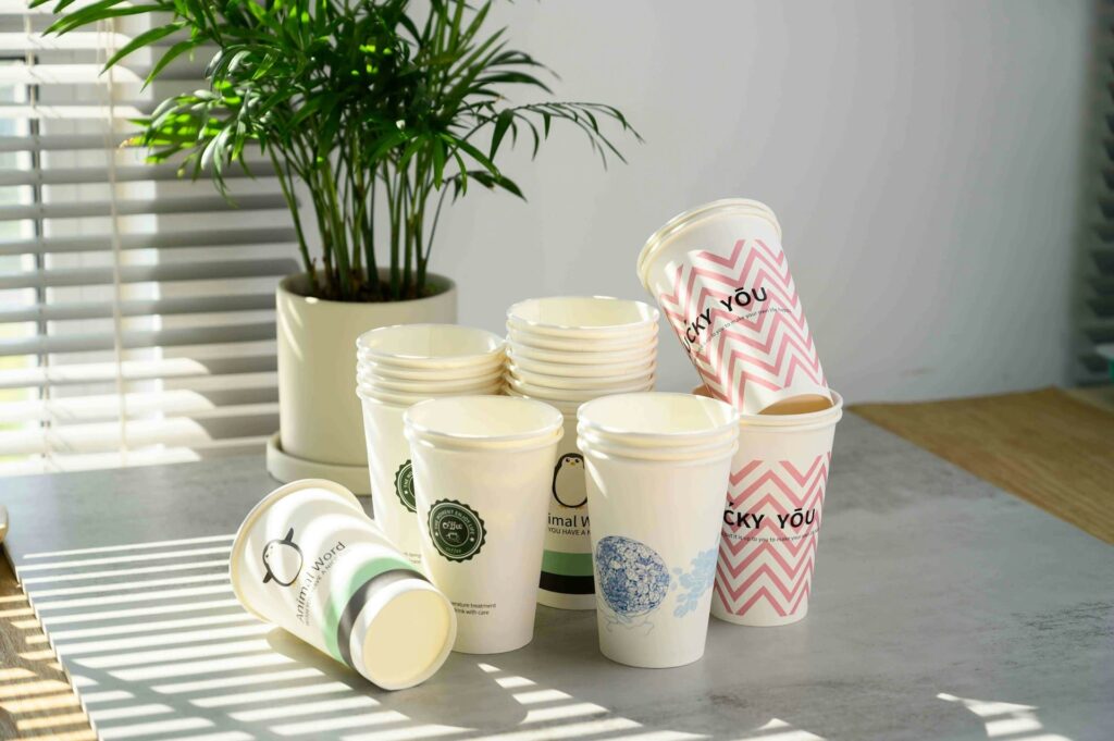 Stacked paper cups