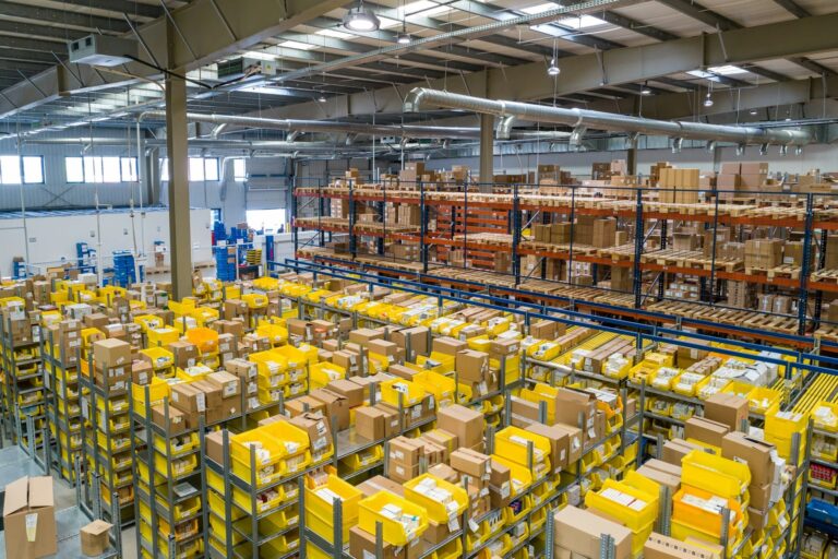 Bright and well-organized warehouse center