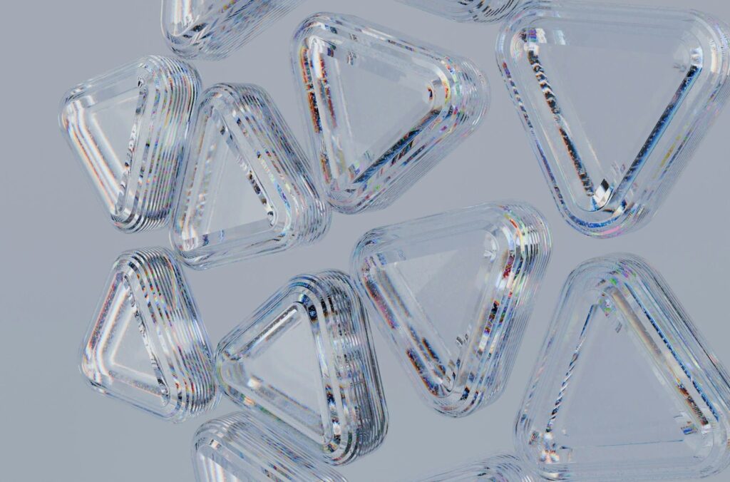 Glossy triangular-shaped model