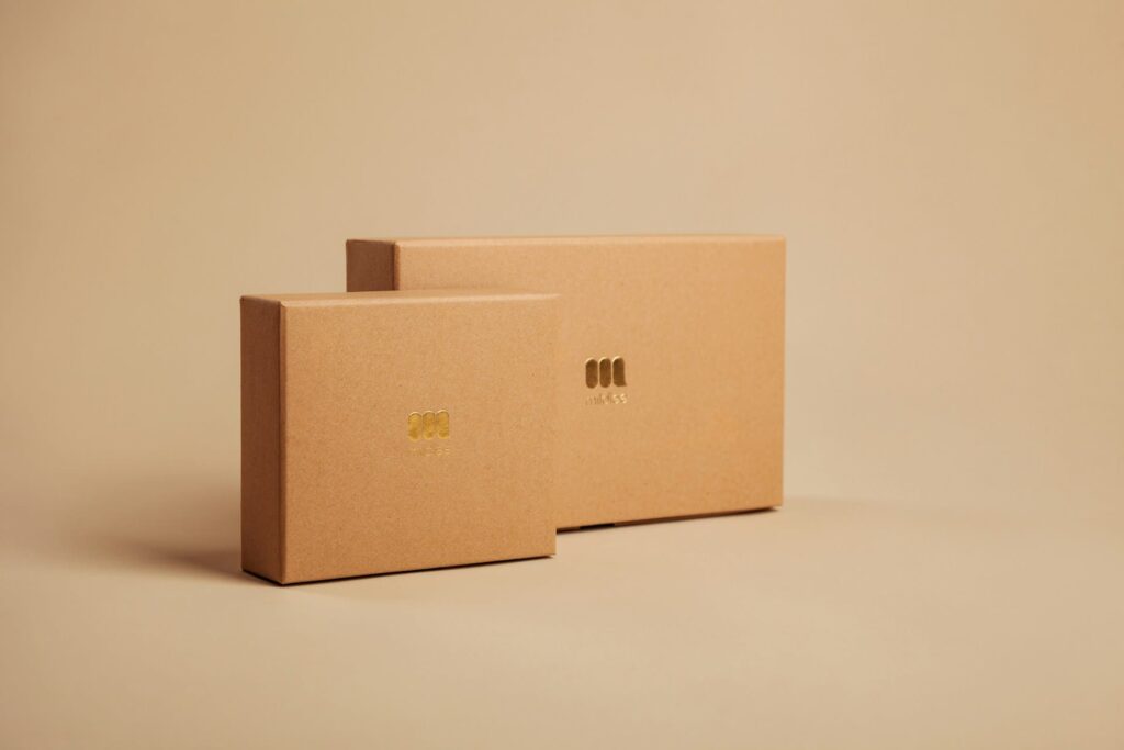 Paper box with a custom-printed logo