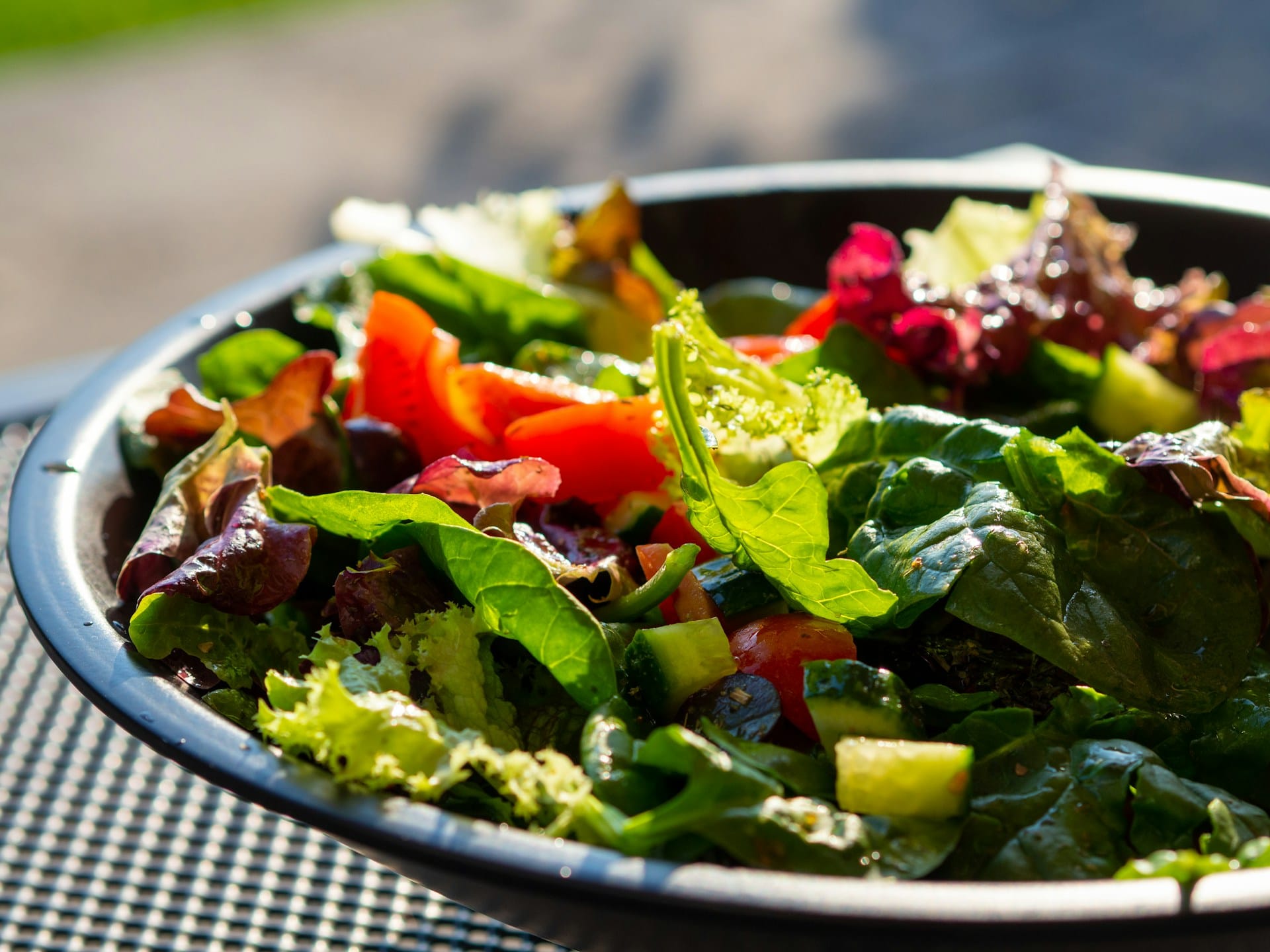 Salad served in a food-grade container