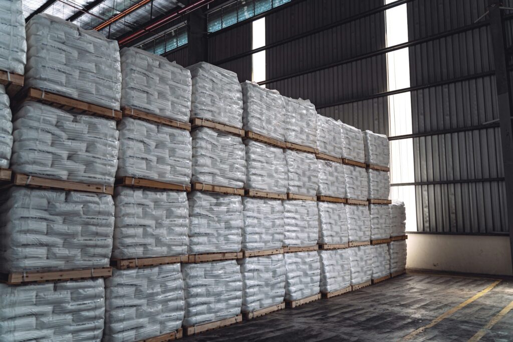 Warehouse storing high-quality raw materials