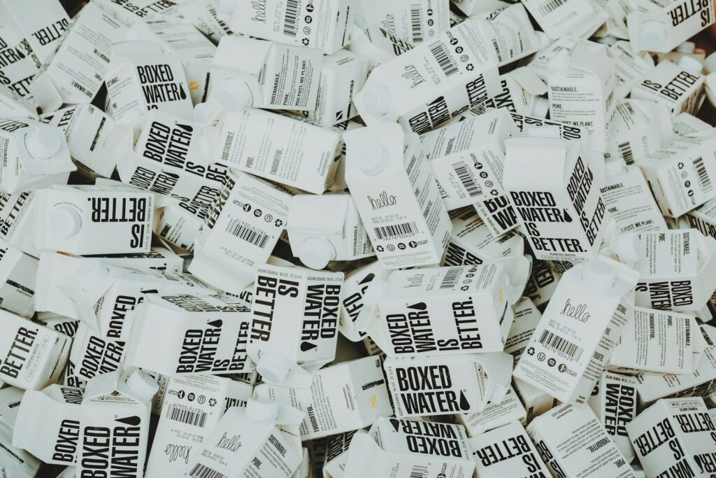 Stacked Paper Beverage Boxes