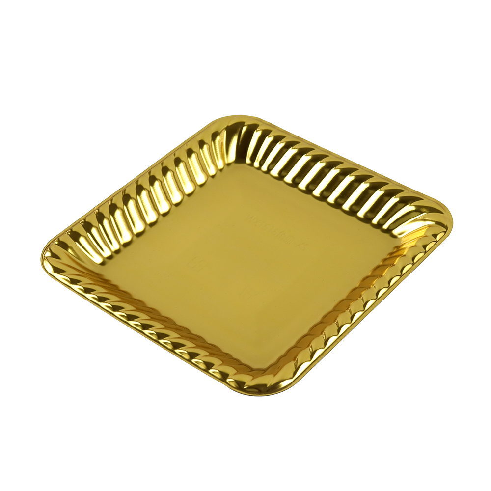 customized golden food-grade PET tray-2