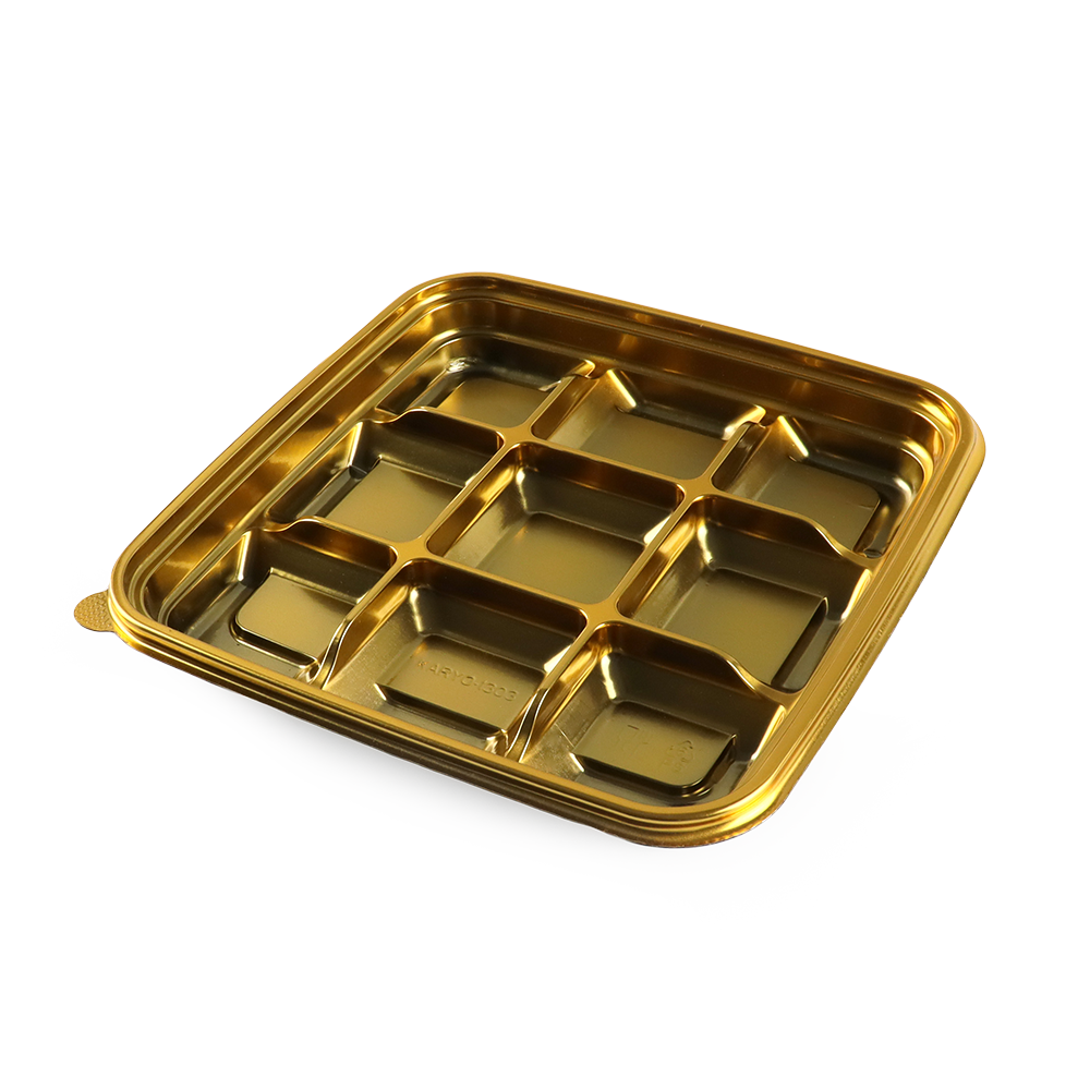 customized golden food-grade PET tray-3