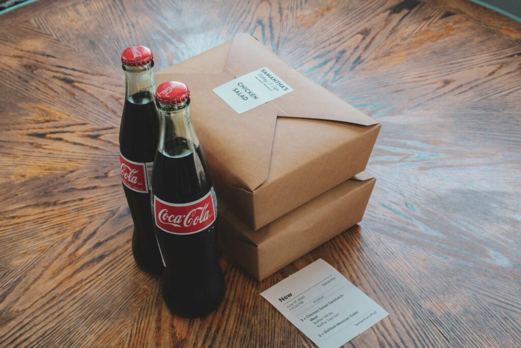 Stacked Disposable Kraft Paper Food Containers