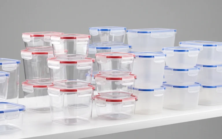 Wholesale airtight plastic food containers with silicone seals and latch lids